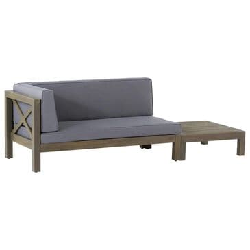 Hearth and Haven Brava Outdoor Corner Bench with Coffee Table in Dark Gray, , large