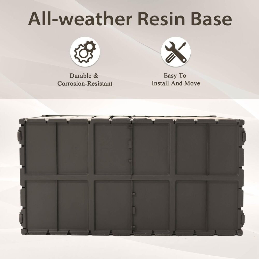 Hearth and Haven 120-Gallon Outdoor Steel Storage Deck Box with Waterproof Material in Dark Brown, , large