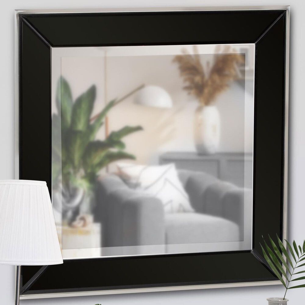 Howard Elliott Devon Square Mirror in Black and Clear, , large