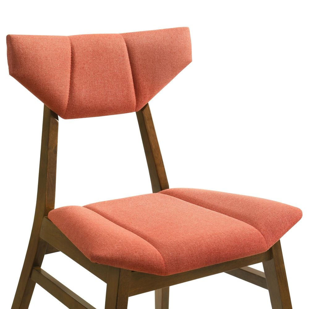 Armen Living Amaris Side Chair with Poppy Upholstery in Warm Walnut (Set of 4), , large