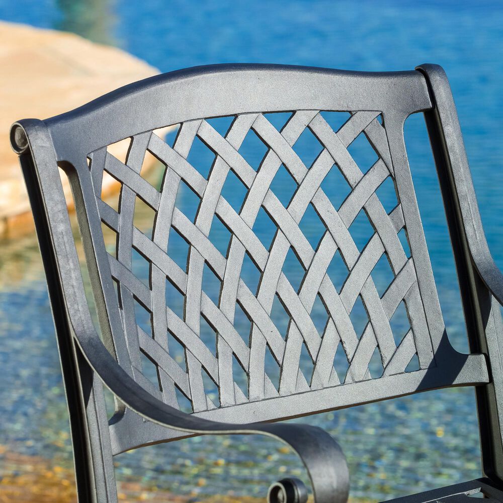 Hearth and Haven Cayman Outdoor Dining Chair in Black &#40;Set of 2&#41;, , large