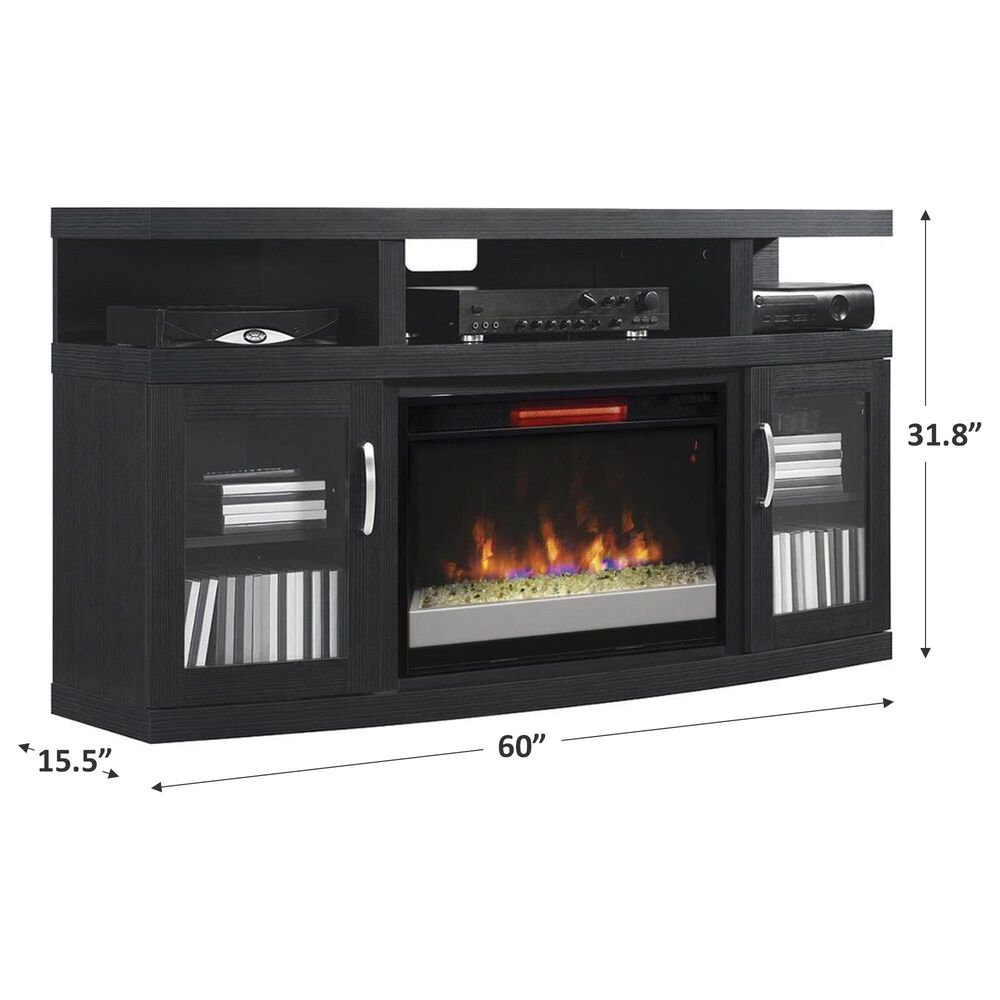 Fabio Flames Cantilever 60&quot; Media Fireplace in Engineered Embossing Oak, , large