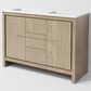 Lexora Home Lafarre 48" Double Bathroom Vanity in Rustic Acacia with 2 cm White Quartz Top and Rectangular Sinks, , large