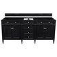 James Martin Vanities Brittany 72" Double Bathroom Vanity in Black Onyx with 3 cm Lime Delight Quartz Top and Rectangular Sinks, , large