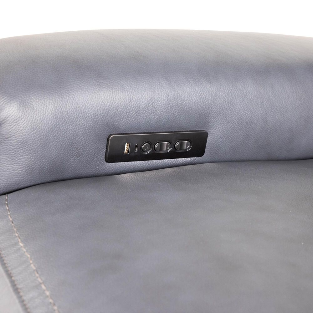 Oxford Furniture Zero Gravity Power Reclining Console Sofa with Power Headrests in Ajax Indigo, , large