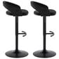LumiSource Grotto Adjustable Barstool with Black Velvet Upholstery in Black (Set of 2), , large