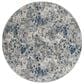Radici USA Livigno Floral 7"10" Round Blue Area Rug, , large
