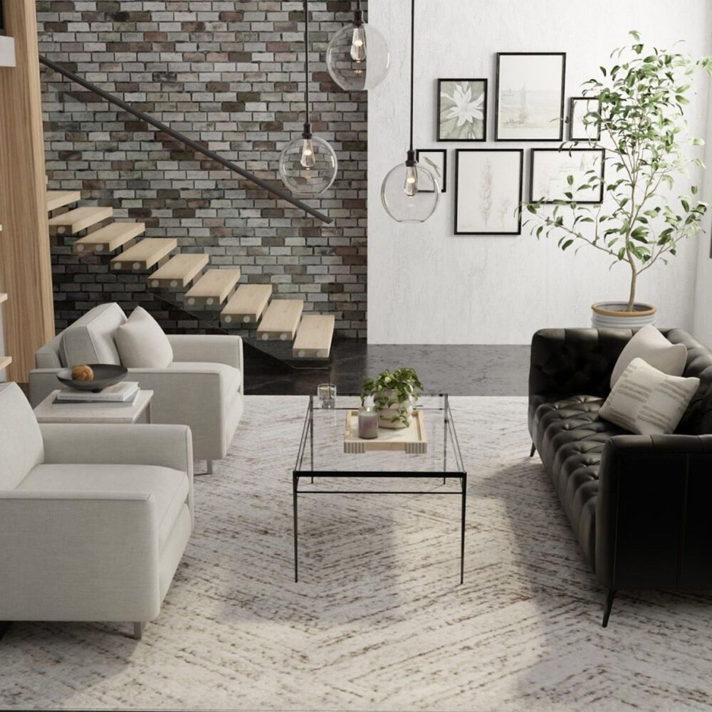 Feizy Vancouver 39NPF 4&#39; x 6&#39; Beige and Brown Area Rug, , large
