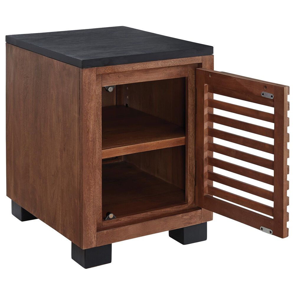 Ashley Kallari Chair Side End Table in Warm Brown and Matte Black, , large