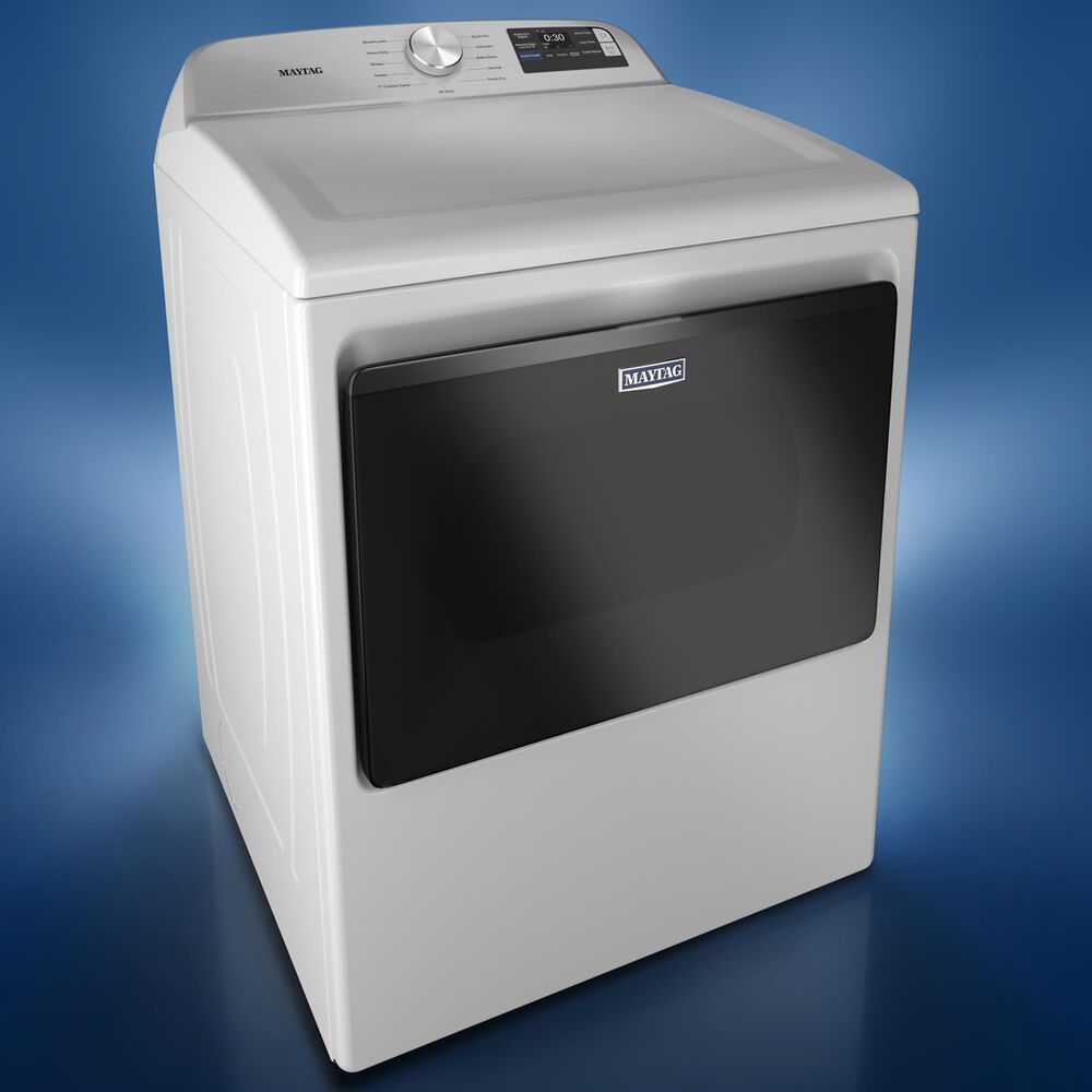 Maytag 7.4 Cu. Ft. Smart Front Load Electric Dryer with Extra Power in White, , large