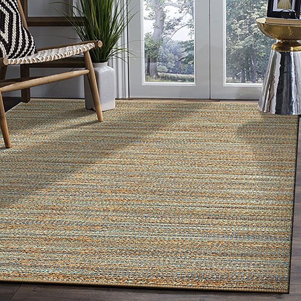 L&amp;R Resources Natural Fiber 9&#39; x 12&#39; Teal Area Rug, , large