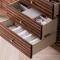 James Martin Vanities Linear 72" Double Bathroom Vanity in Mid Century Walnut with 10 cm Glossy White Solid Surface Top and Rectangular Sinks, , large