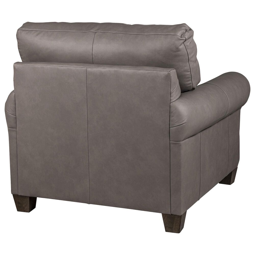 Bassett Leather Chair in Stonewash, , large