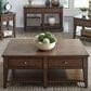 Belle Furnishings Lake House 2-Drawer Cocktail Table in Rustic Brown Oak, , large