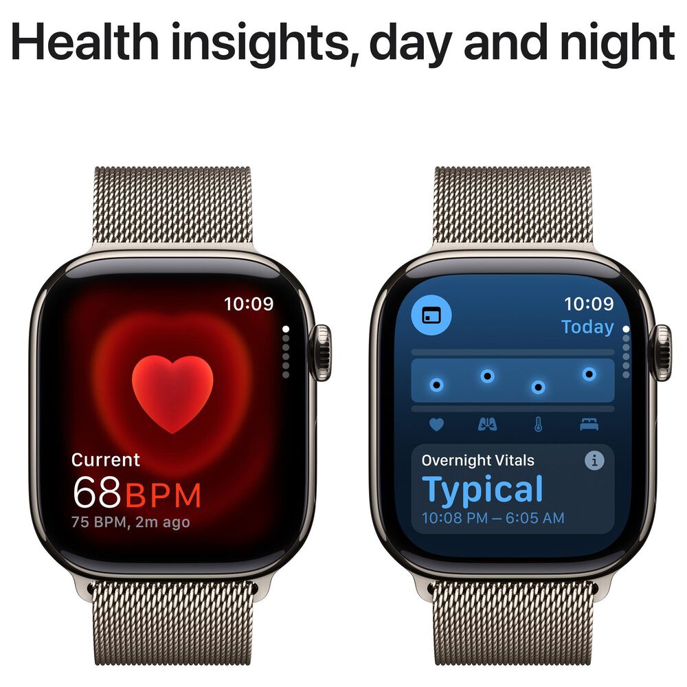 Apple Watch Series 10 GPS + Cellular 42mm Natural Titanium Case with Natural Milanese Loop, , large