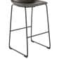 Lumisource Duke Fixed-Height Barstool with Grey Cushion in Black, , large