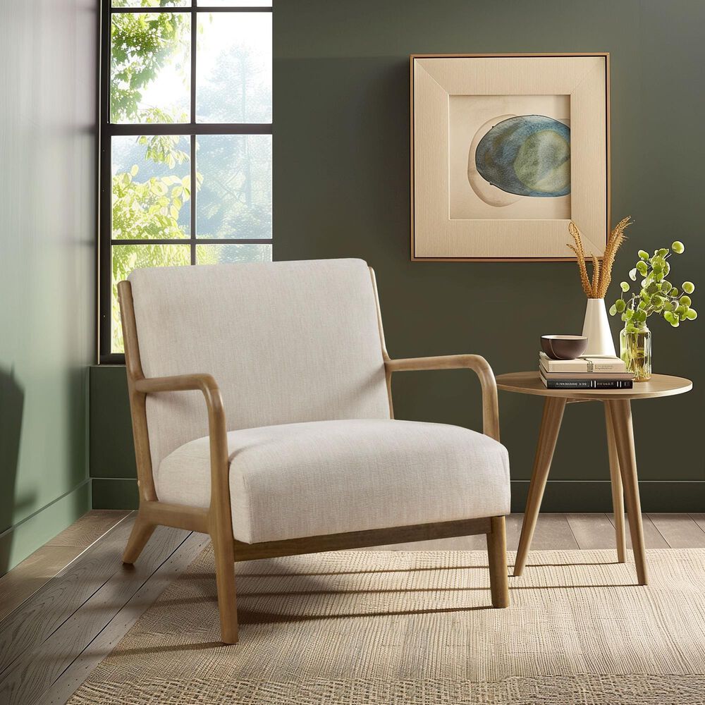 Hearth and Haven Novak Lounge Chair in Cream, , large