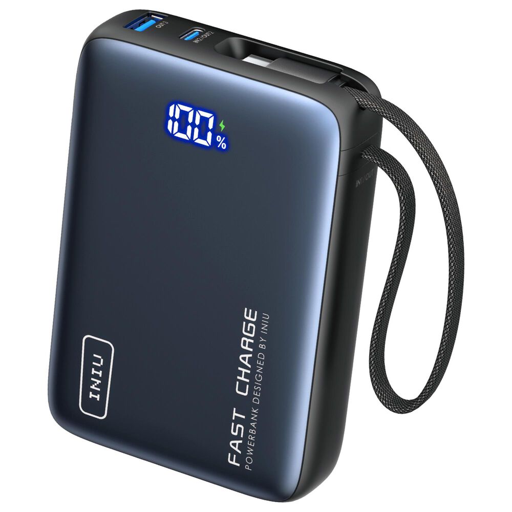 INIU Pocket Power 20000mAh Fast Charging Power Bank in Black, , large