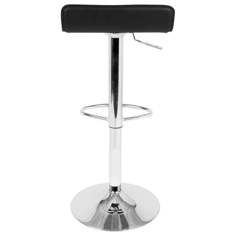 LumiSource Bistro-Ale 3-Piece Bar Set with Black Cushion in Silver and Chrome, , large