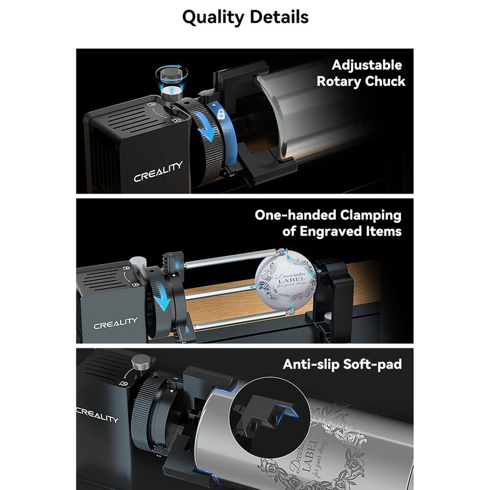 Creality 3D Technology Rotary Kit Pro Upgrade Package for Falcon A1 in Black, , large