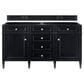 James Martin Vanities Brittany 60" Double Bathroom Vanity in Black Onyx with 3 cm Ethereal Noctis Quartz Top, , large