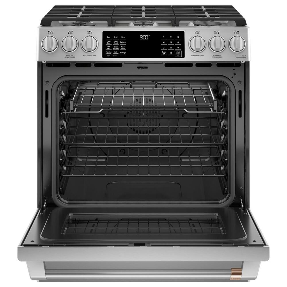 Cafe 30" Slide-In Dual Fuel Range in Stainless Steel, , large