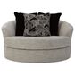 Signature Design by Ashley Megginson Oversized Round Swivel Chair in Storm, , large
