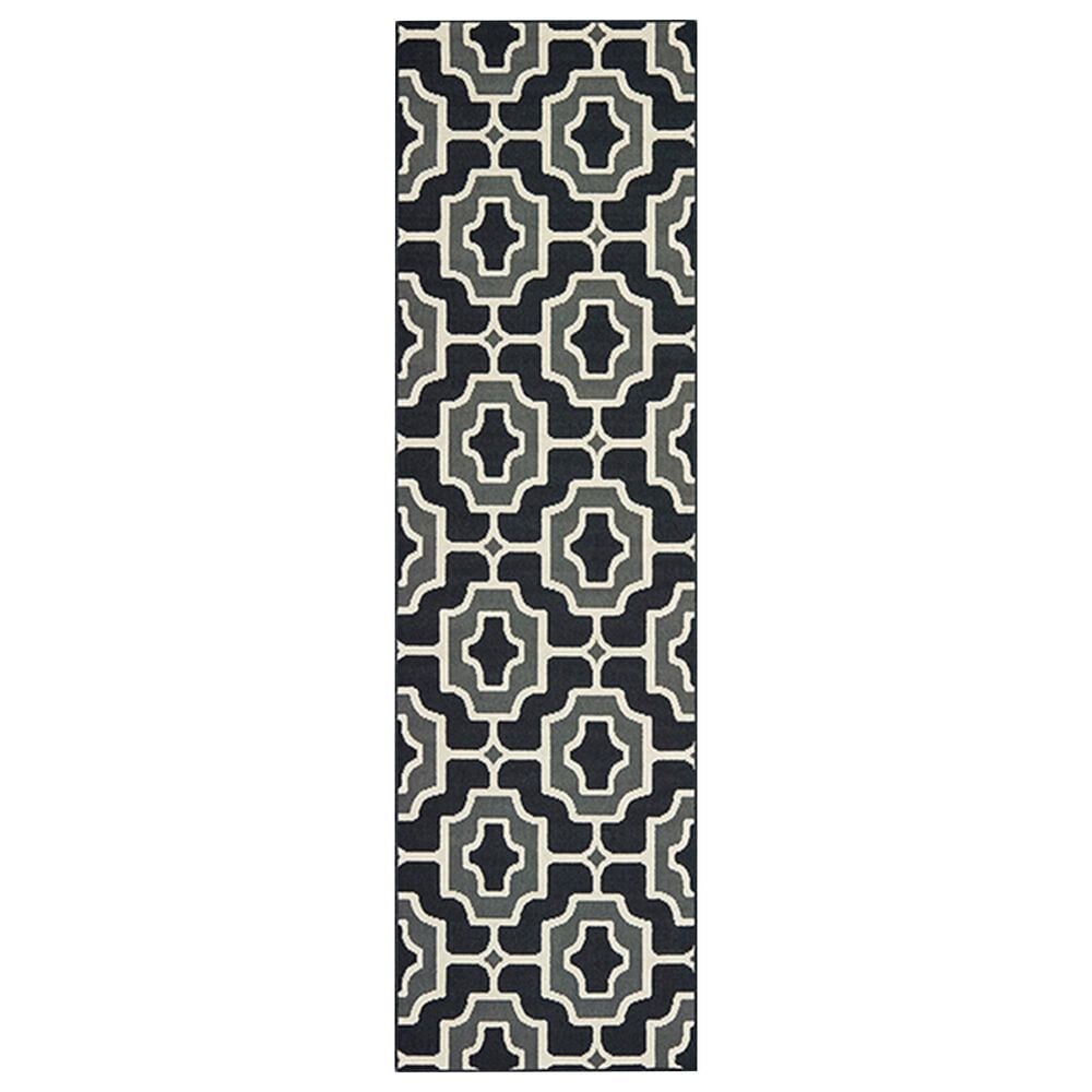 Oriental Weavers Marina 1491Z 2"3" x 7"6" Black and Grey Runner, , large