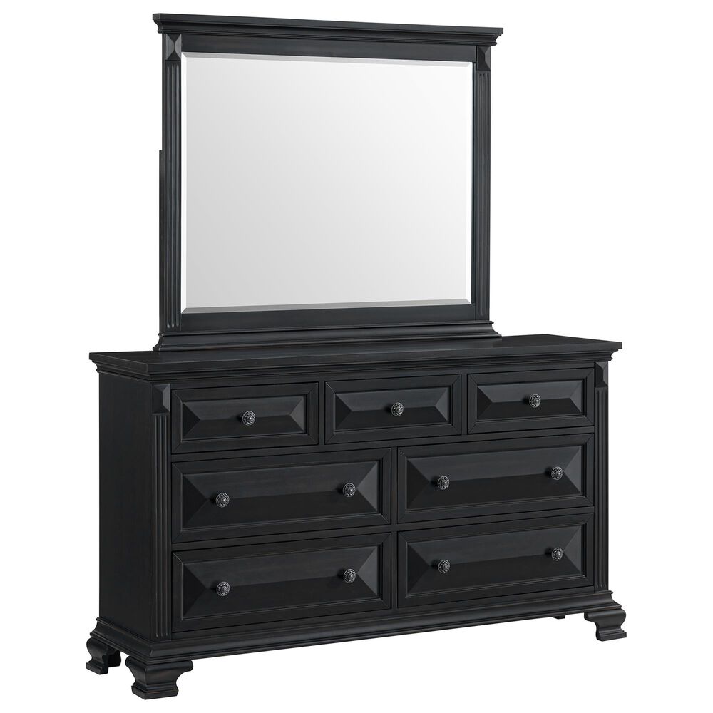 Mayberry Hill Bridgestone 7-Drawer Dresser and Mirror in Black, , large