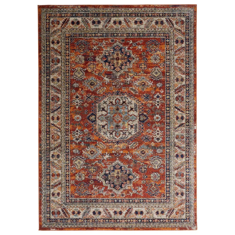Feizy Rugs Bellini 9'2" x 12'4" Orange and Blue Area Rug, , large