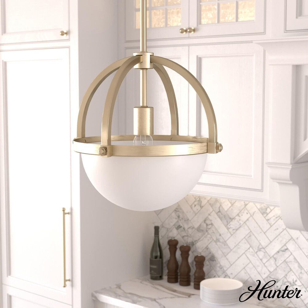Hunter Wedgefield 1-Light Pendant in Alturas Gold, , large