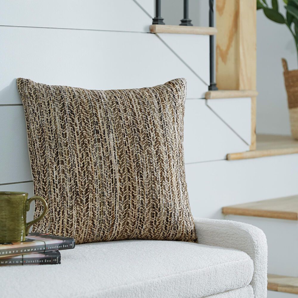 Ashley Jayner 20&quot; Square Throw Pillow in Ivory, Gray, Brown, Blue, Green and Yellow, , large