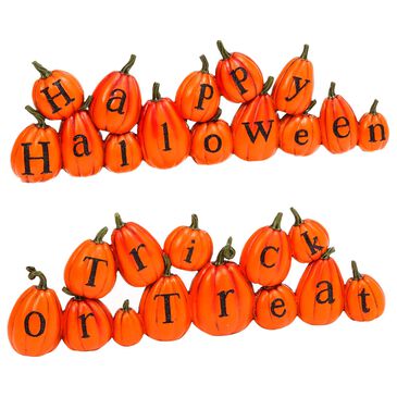 The Gerson Company 13.7" Halloween Pumpkin in Orange (Set of 2), , large