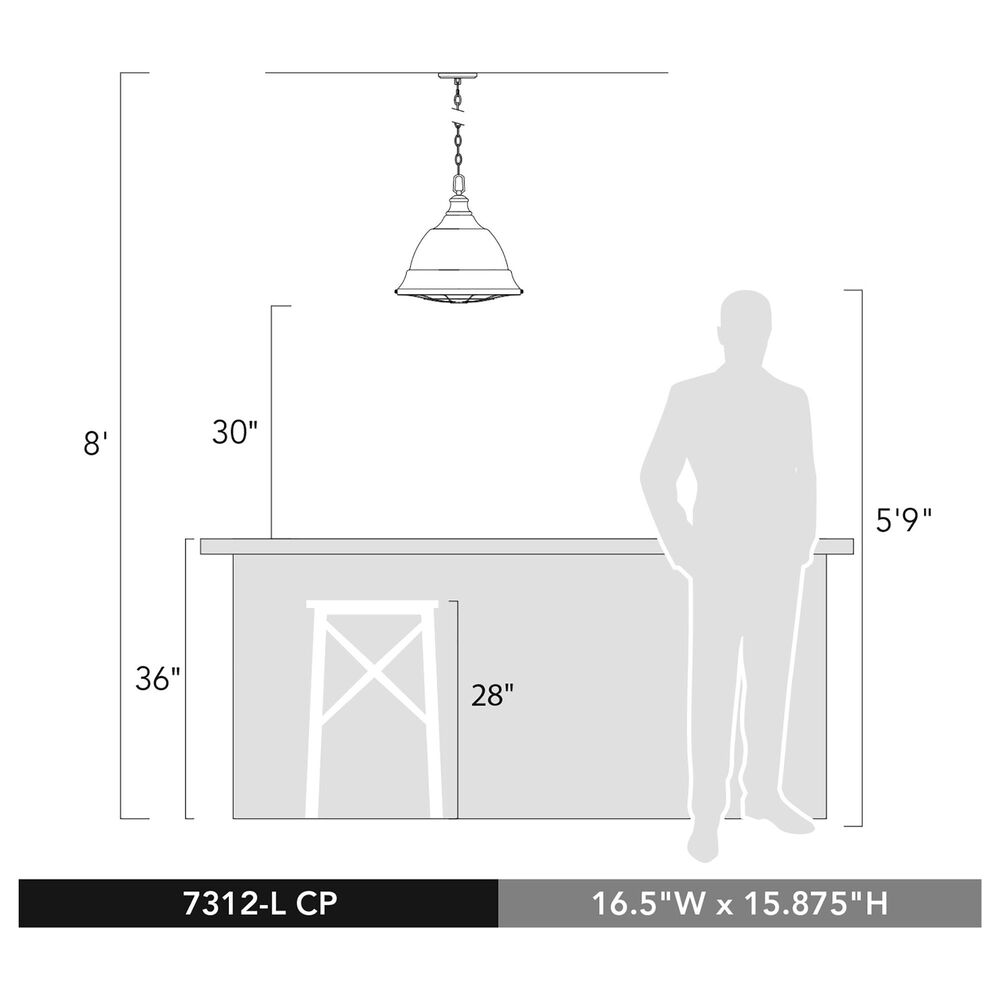 Golden Lighting Bartlett 2-Light Pendant in Copper Patina, , large