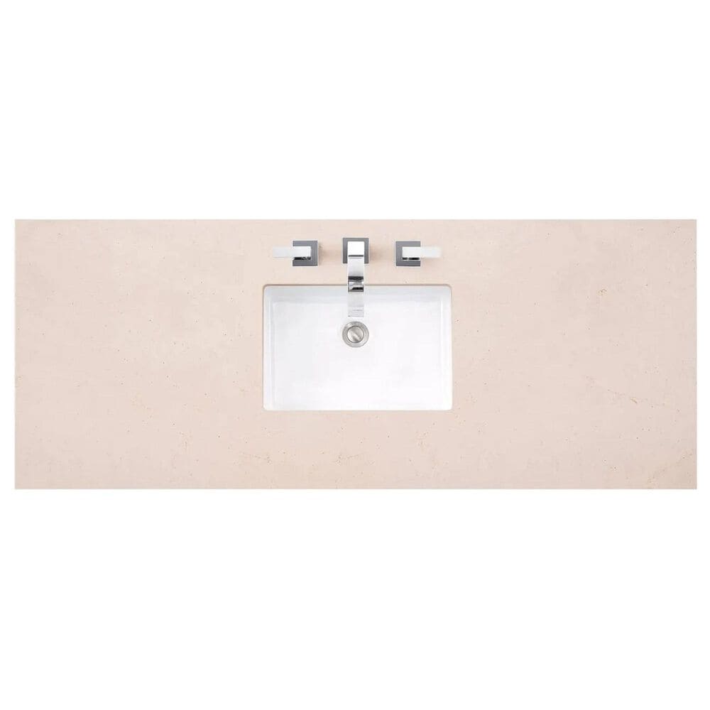 James Martin Vanities Bristol 60&quot; Single Bathroom Vanity in Saddle Brown with 3 cm Eternal Marfil Quartz Top and Rectangular Sink, , large
