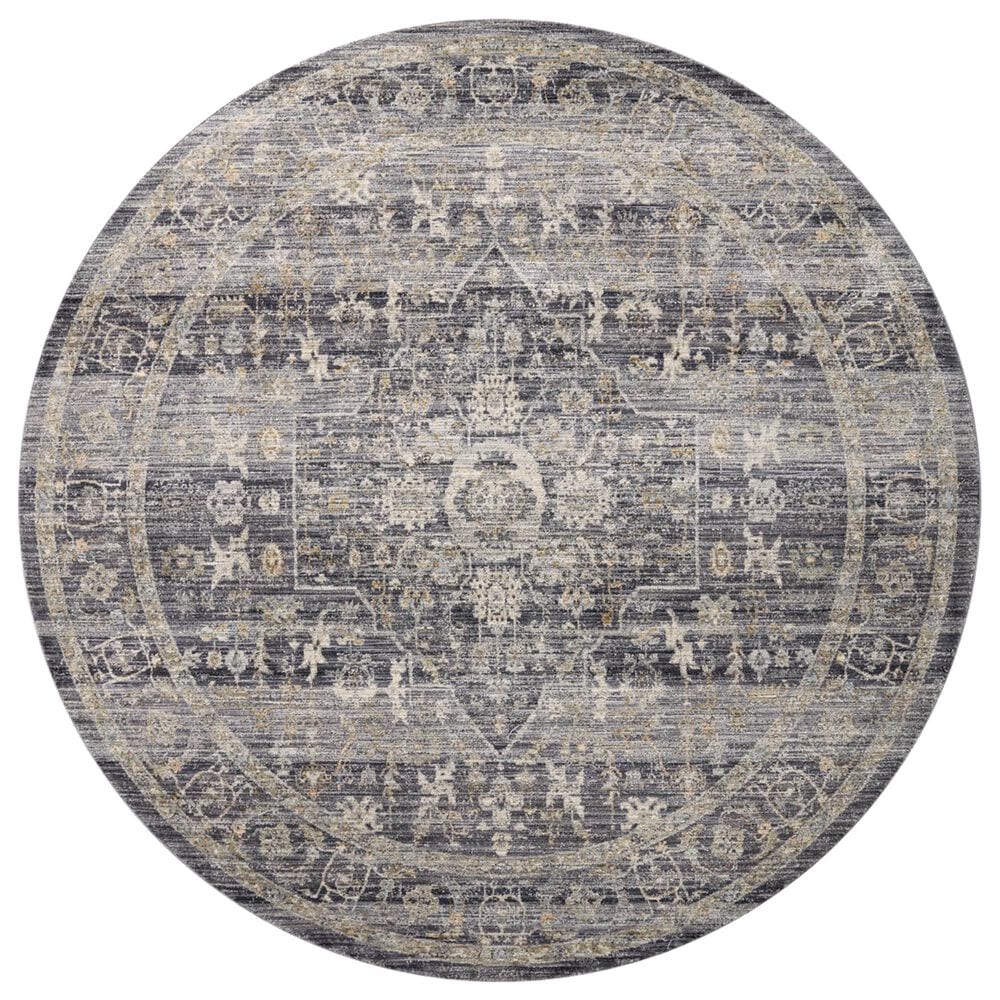 Loloi Katherine 9"6" Round Midnight and Tobacco Area Rug, , large