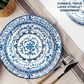 Corelle Portofino 16-Piece Dinnerware Set in White and Blue, , large
