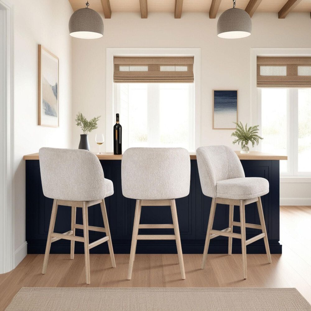 Armen Living Sadie 30" Swivel Bar Stool in Washed Wood, , large