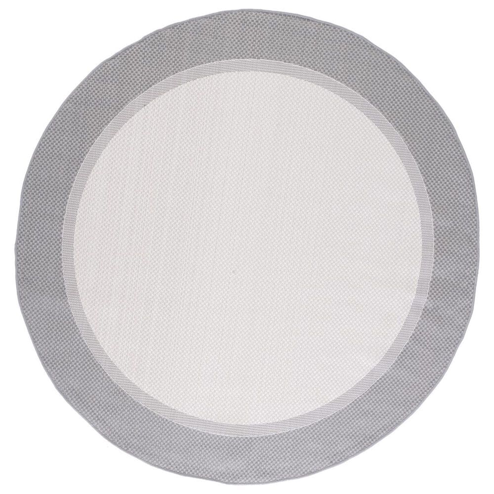 Safavieh Martha Stewart Cyprus 6"7" Round Ivory and Charcoal Area Rug, , large