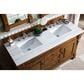 James Martin Vanities Brookfield 60" Double Bathroom Vanity in Country Oak with 3 cm Arctic Fall Solid Surface Top and Rectangle Sinks, , large