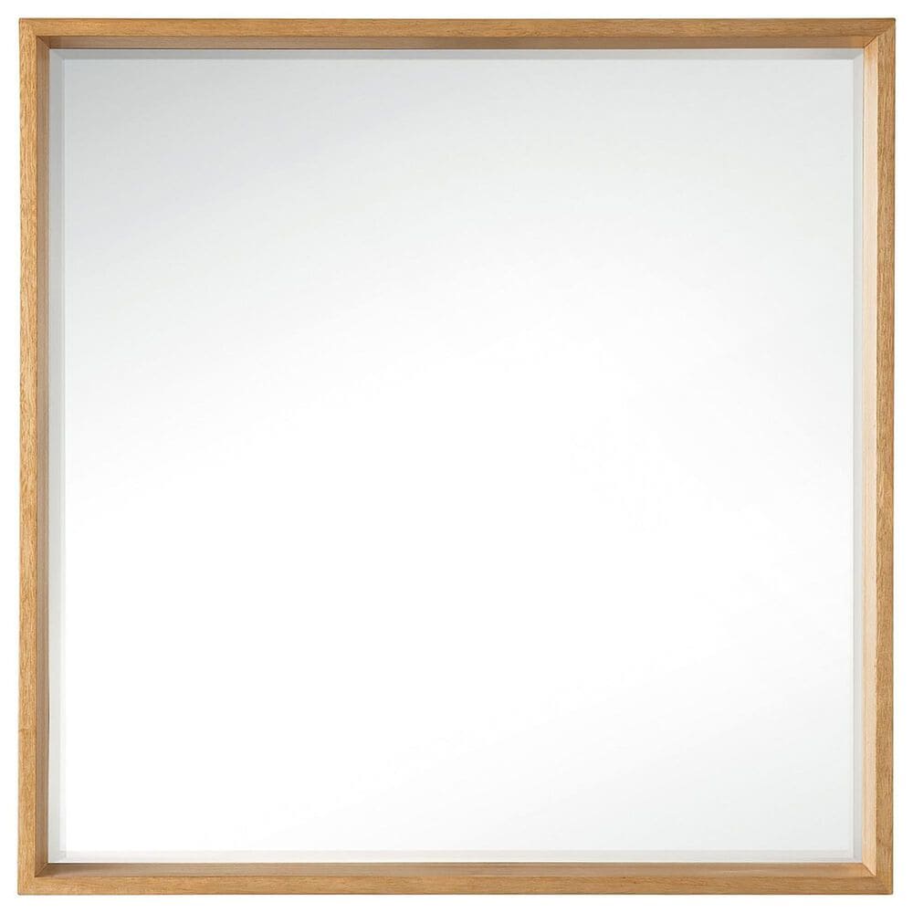 James Martin Vanities Milan 35.4" Square Mirror in Natural Ash, , large