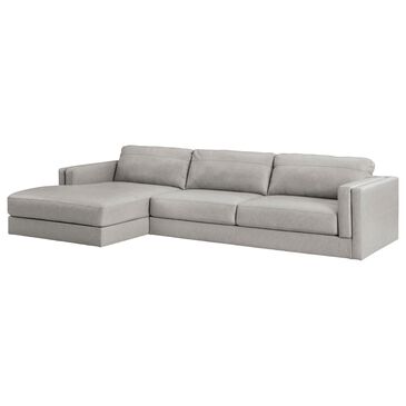 Ashley 2-Piece Leather Sofa with Chaise in Glacier, , large