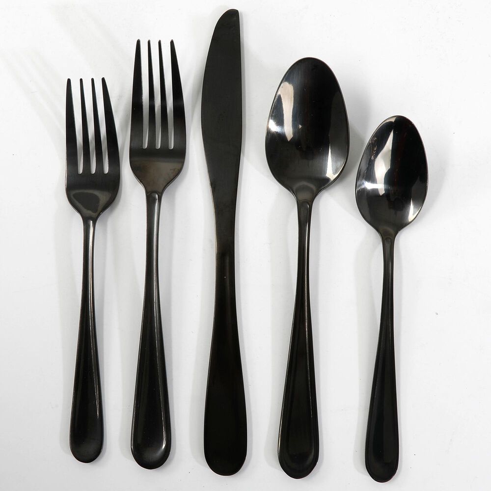 Gibson Home Stravida 20-Piece Flatware Set in Black, , large