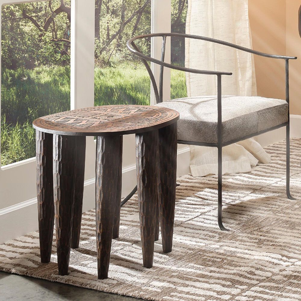 Splendor Living Ingram Mango Wood Side Table in Dark Antique, , large