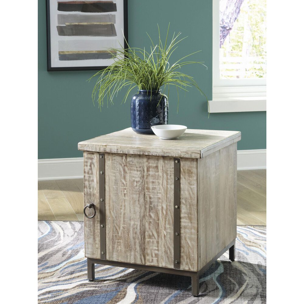 Ashley Laddford Accent Cabinet in Antique Brown and Whitewash, , large