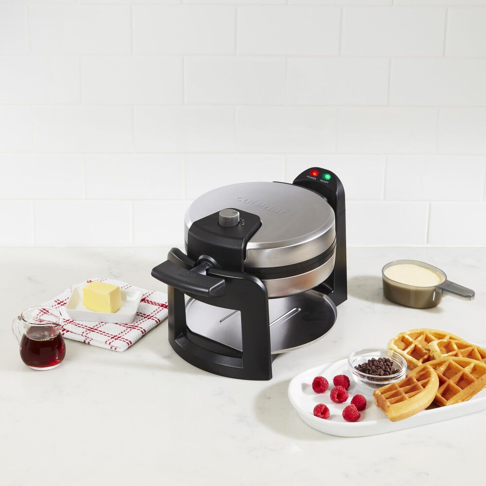 Cuisinart Belgian Round Flip Waffle Maker in Stainless Steel and Black, , large