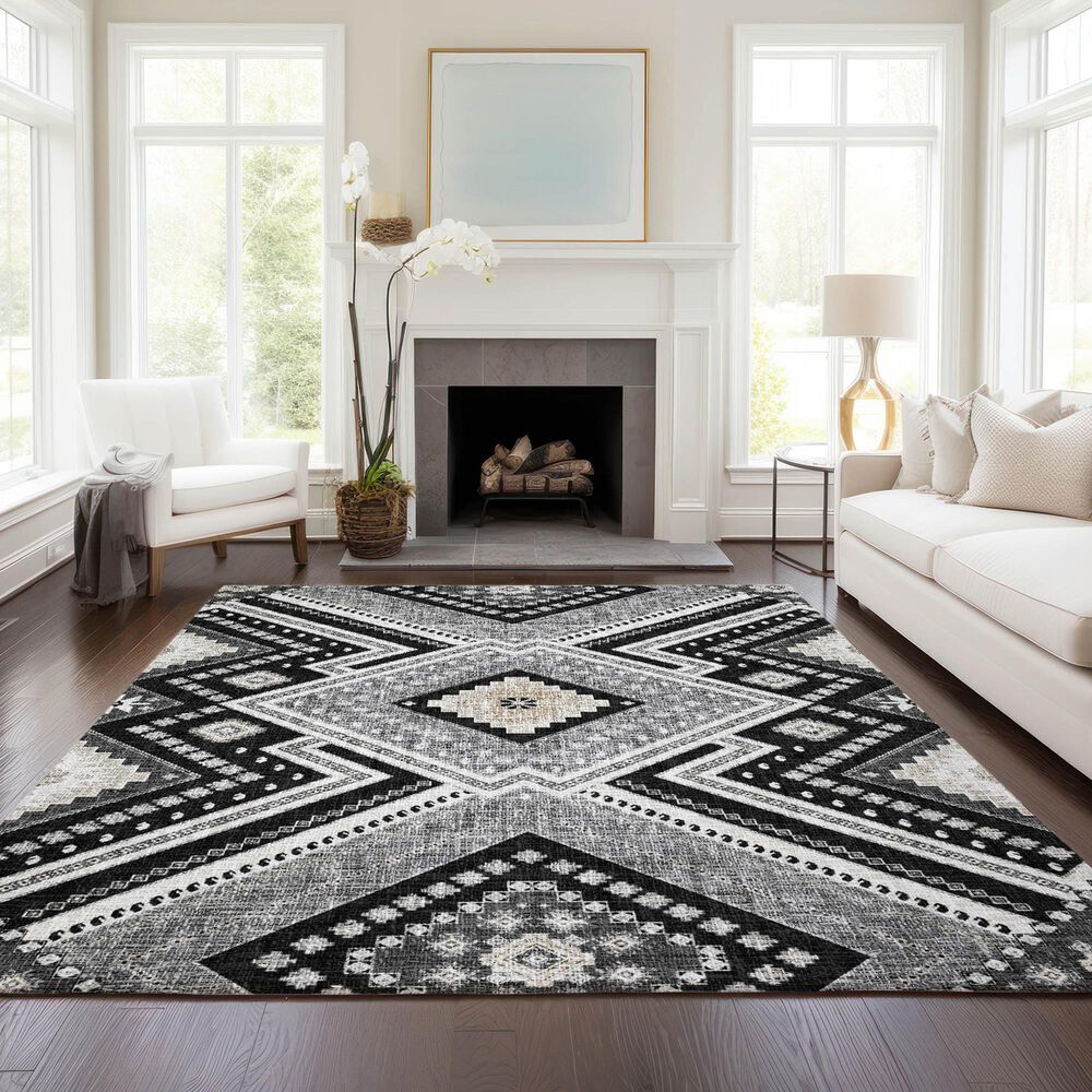 Dalyn Rug Company Portico PO5 Black 8&#39; x 10&#39; Area Rug, , large