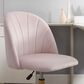 Linon Home Decor Adalynn Swivel Desk Chair with Blush Pink Cushion in Gold, , large