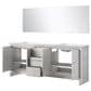 Lexora Home Lafarre 80" Double Bathroom Vanity in Rustic Acacia with 2 cm White Cultured Marble Top, Rectangular Sinks and 70" Mirror, , large