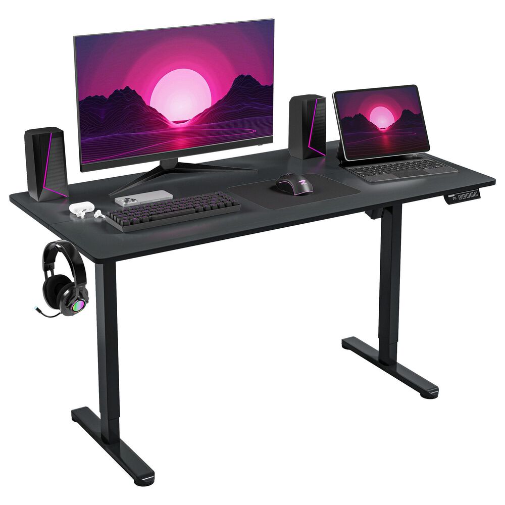 Rta Products Llc Zenith Electric Height Adjustable Sit-to-Stand Desk in Black, , large